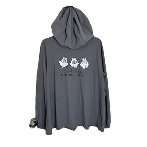 Koupen Chan Gray zip up moisture wicking sweatshirt Fits Like Size XL